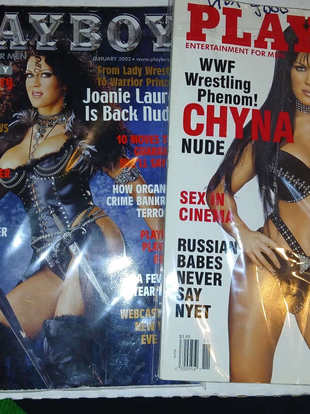 Playboy Magazine Lot — Black Leather Cover Models